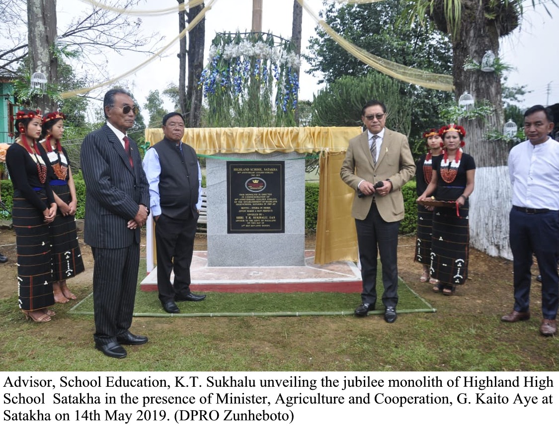 Unveiling the jubilee monolith of Highland High School Satakha