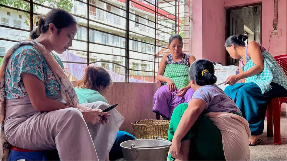 Self-help groups giving skill-based training to women staying in relief camps in Manipur